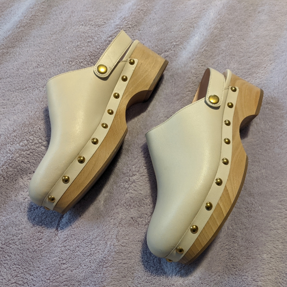 JCREW SWEDISH CLOGS STUDDED LEATHER SZ 7.5 - Picture 4 of 8